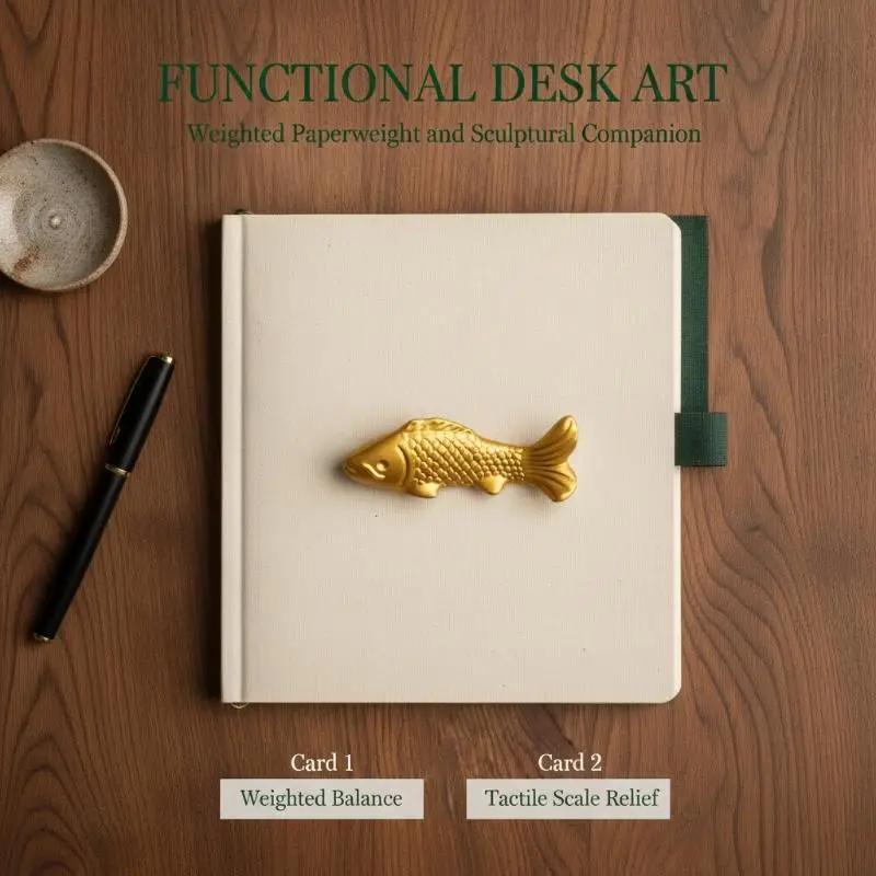 Matte Gold Koi Fish Figurines: Detailed Scale Texture Home Tabletop Decoration Auspicious Gift