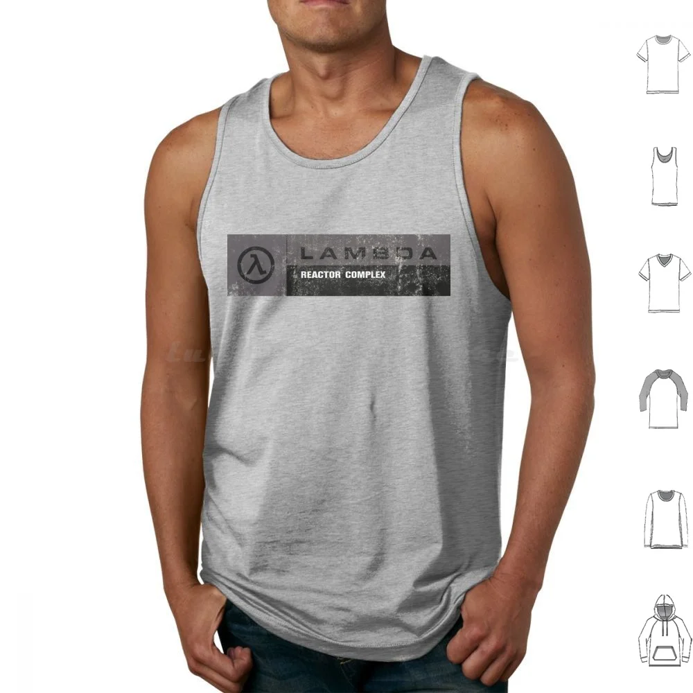 Half-Life Lambda Complex Reactor Complex Signage-Black Body ( Distressed ) Tank Tops Print Cotton Half Life Half