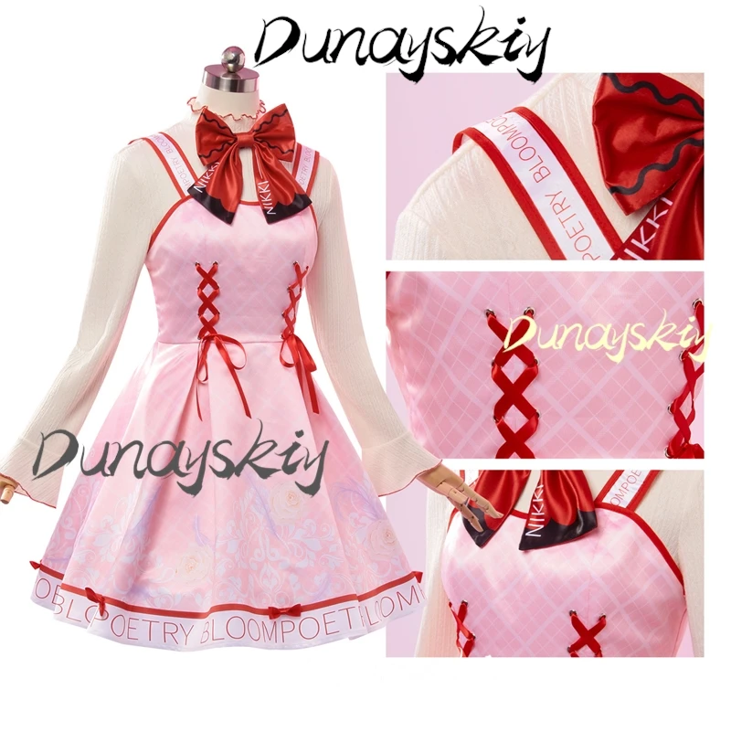 Anime Infinity Nikki Cosplay Lolita Parrucca abito rosa Nikki Costume cosplay Abiti di Halloween per donna Ragazza Costume personalizzato