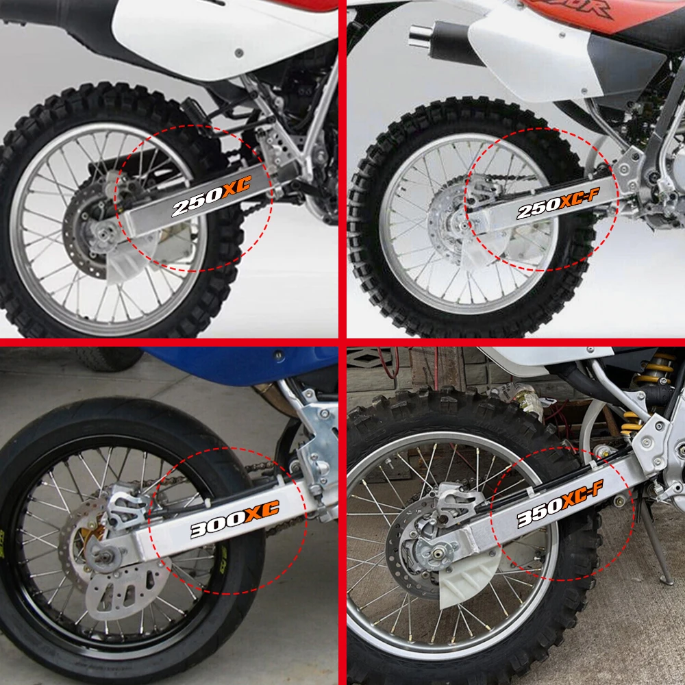 2 pcs Motorcycle Rear Wheel Swing Arm Decal For KTM 250XC 250XC-F 300XC 300XC-F Shock Absorber Paint Reflective Sticker Sticker