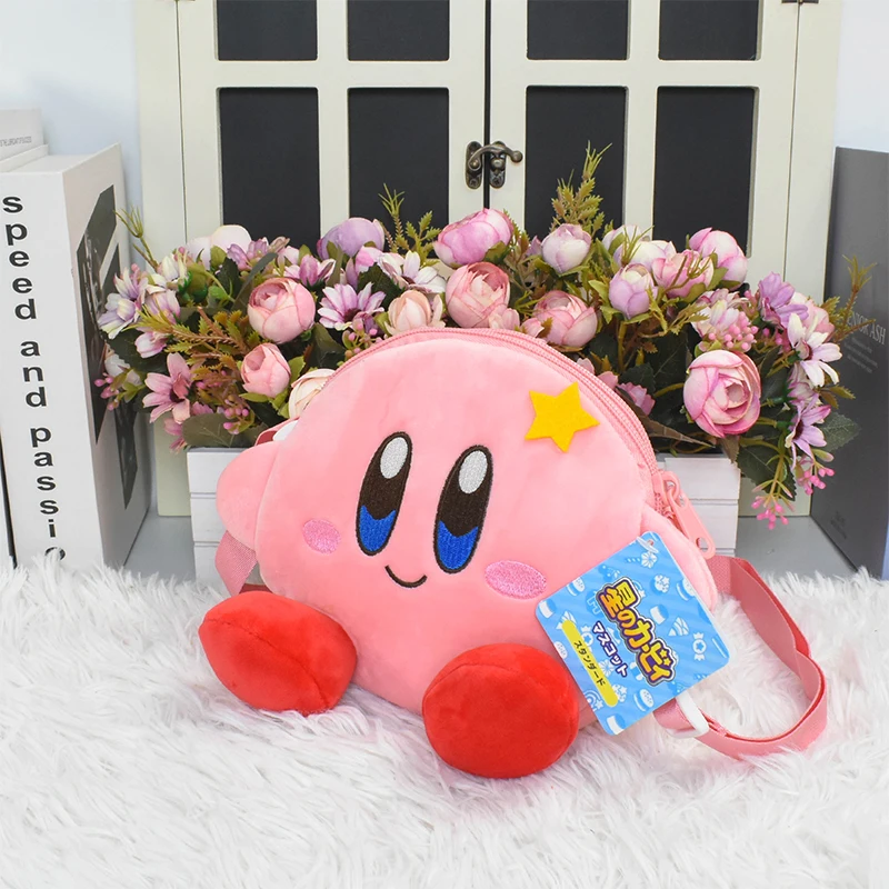 16CM Anime Kawaii Star Kirby peluche portamonete Soft Doll Storage Messenger Kirby borsa a tracolla per bambini ragazze regali