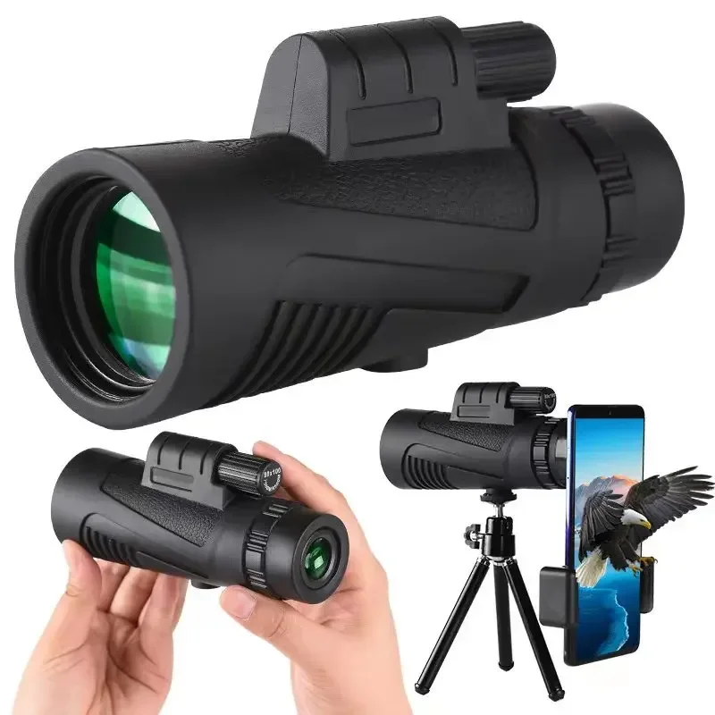 80X100 Portable Outdoor Hiking，Entertainment Photo Telescope Monocular Telescope Mini Straight High Power High Definition