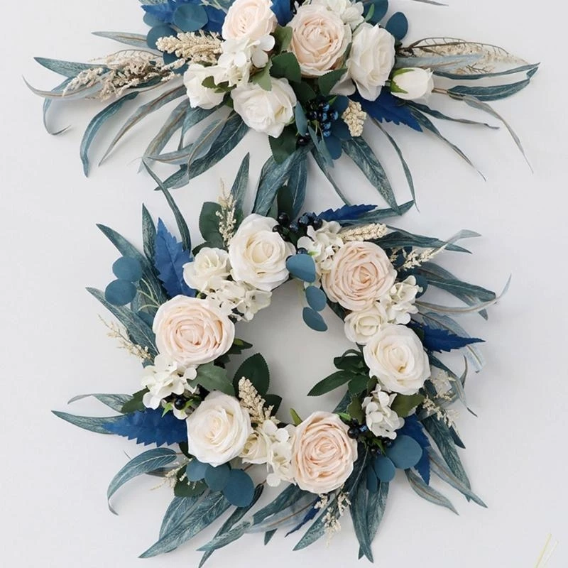 Arch Flower Welcome Sign Flower Lintel Decoration Wedding Party Simulation Flower Scene Sign Decorations Silk Flower 15UB