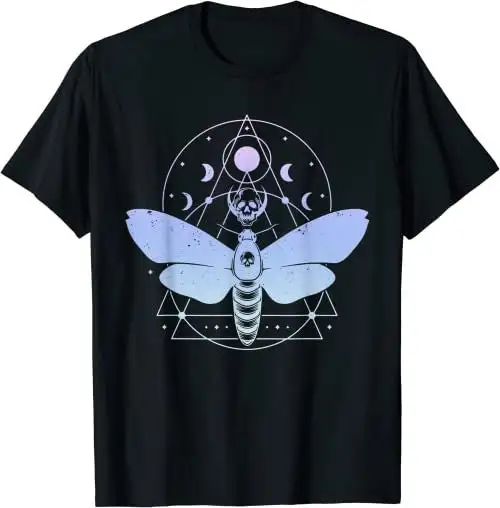 Pastel Goth Moth Moon Wiccan Crescent Skull T Shirt SweaT 27621