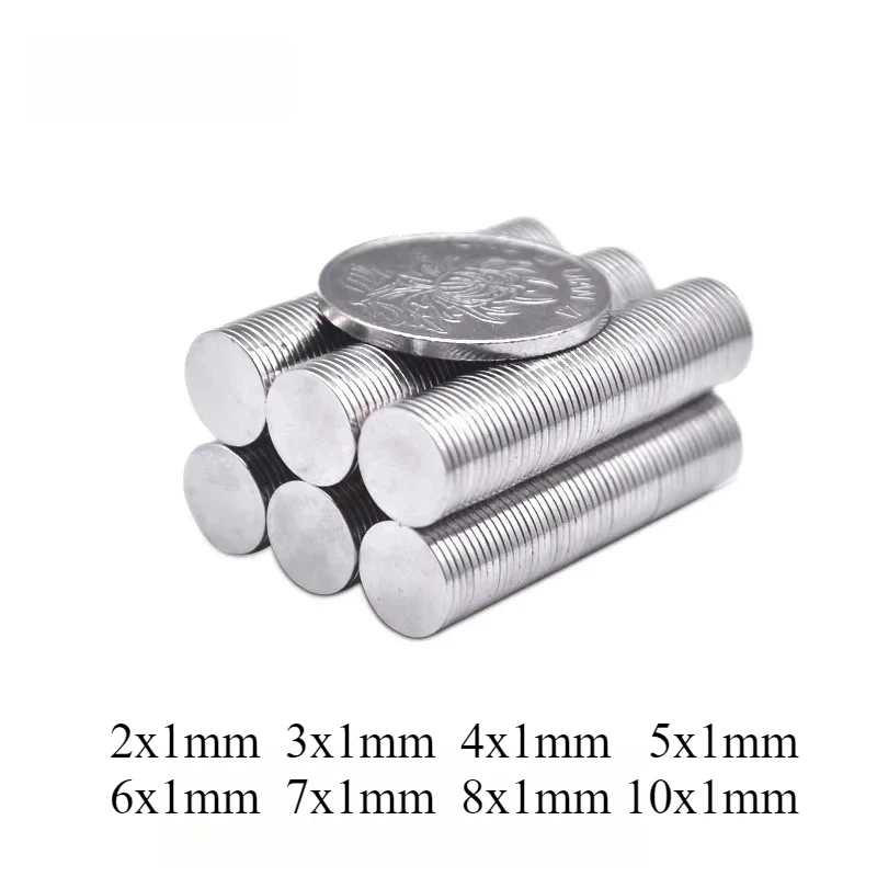 Strong Round Magnet 10x1mm Thin Powerful Magnets For Fridge DIY Building Scientific Craft Education 8*1 5*1 6*1 4x1 3x1 2x1