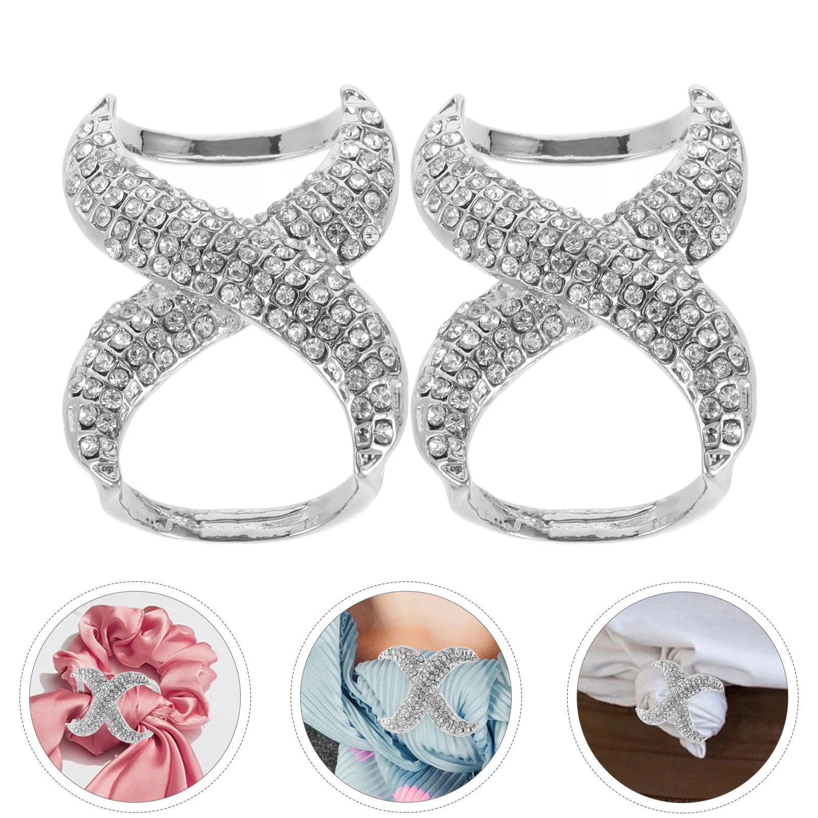 Pañuelo de seda para mujer, botones de esquina, anillos retorcidos, hebilla para ropa, zapatillas, cárdigan de aleación de Zinc, sujetador, alfileres para ropa, 2 uds.