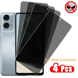 4Pieces Privacy Screen Protector For Moto G24 Power Tempered Glass Anti-spy Anti Peeping Phone Film Motorola Moto G24 Power