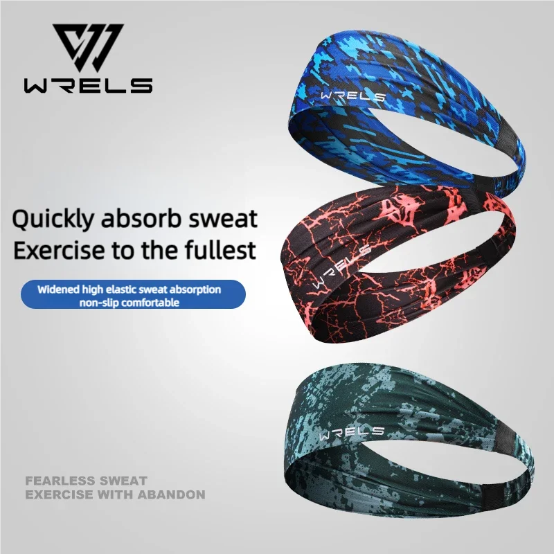 

WRELSSports Headband Running Fitness Sweatband Elastic Absorbent Non-Slip Cycling Jog Head Band Hair Bandage Men Women