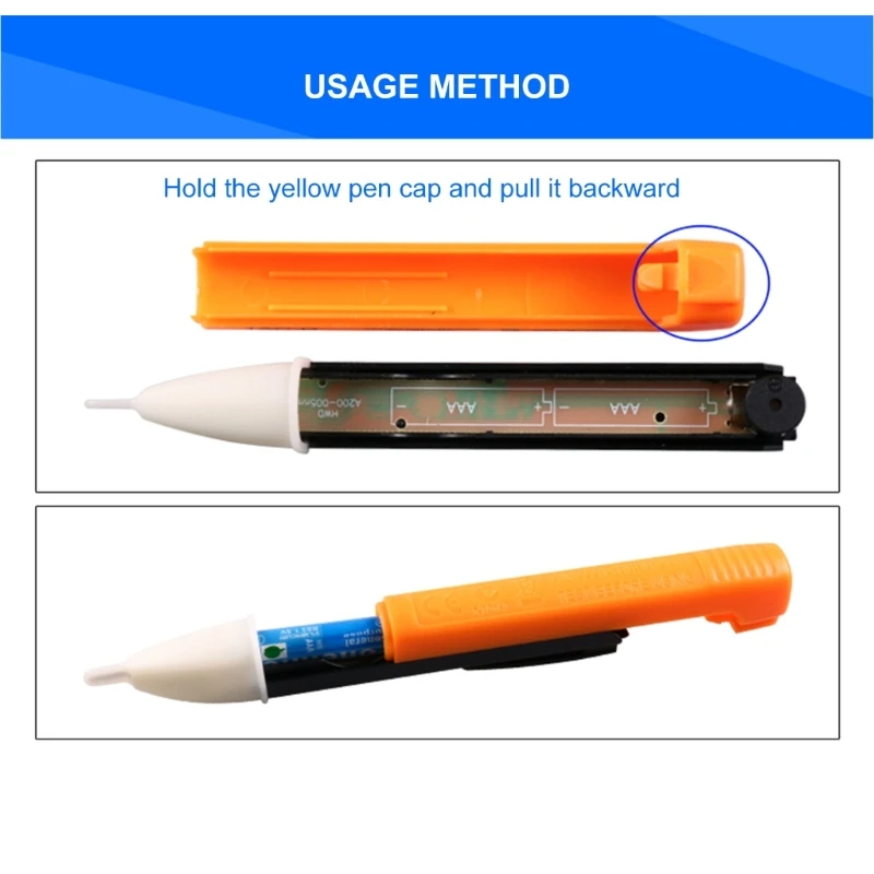 NonContact Electric Voltages Tester Pen LED Visual Alarm Sound Alert 90V-1000V Range Diagnostic Tool