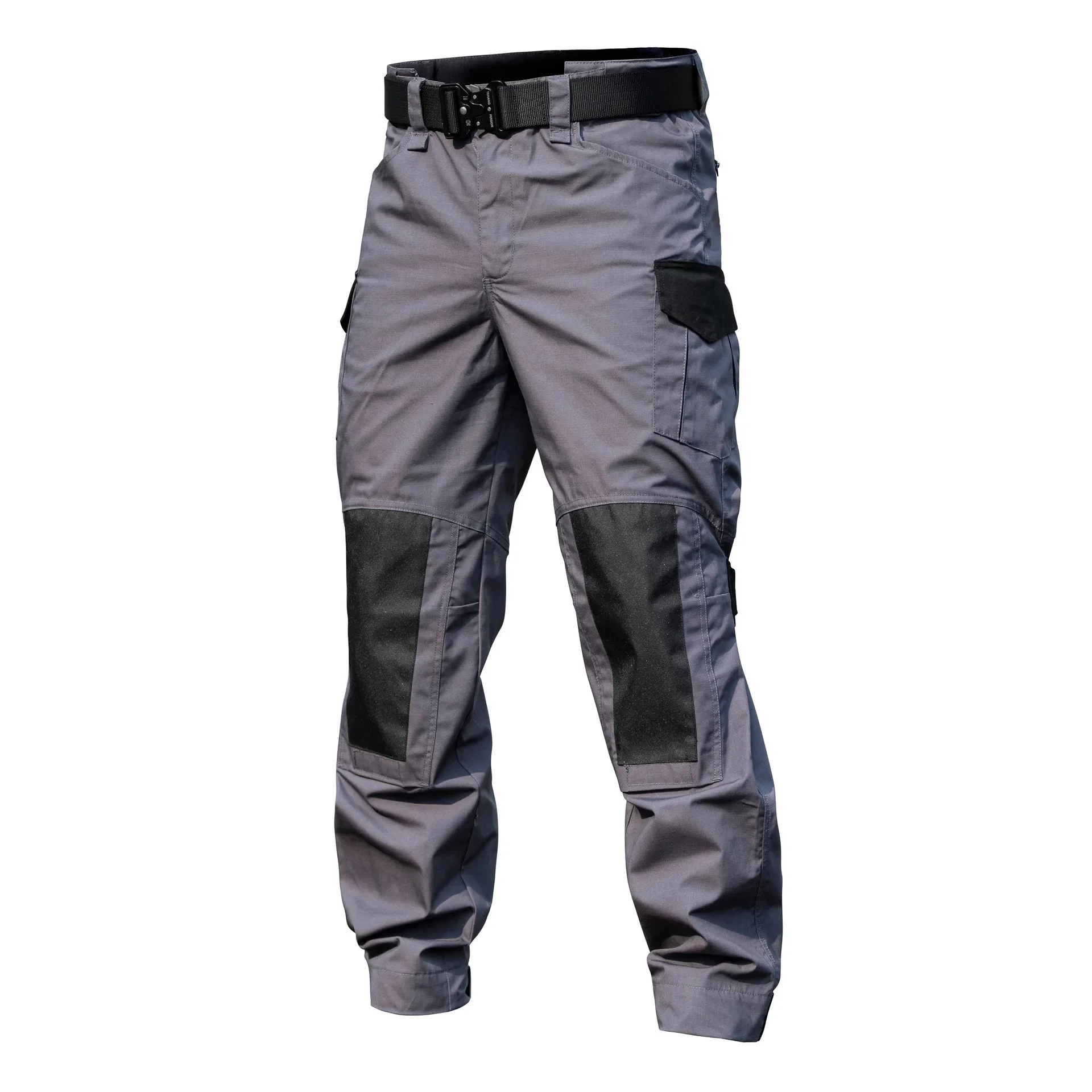 Men's Outdoor Sport Straight Tactical Pants, Trekking Hiking Combat Hunting Splash Proof Water Cargo Overalls, Training Trousers