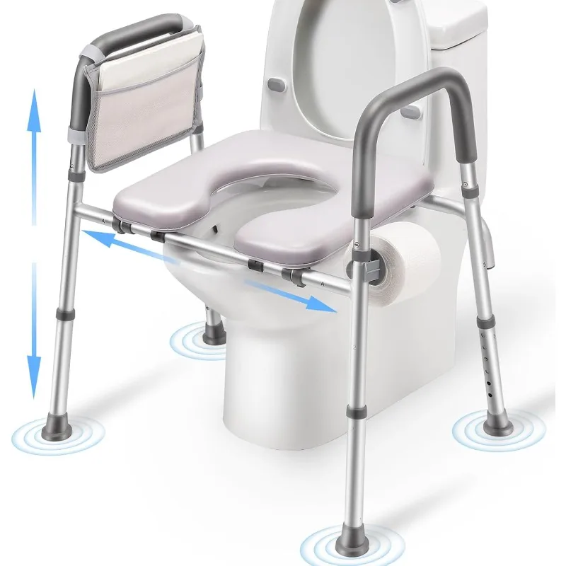 

FSA HSA Eligible Raised Toilet Seat with Handles(400lb), Adjustable Toilet Riser Seat with Handle, Reinforced & Anti-Skid Design