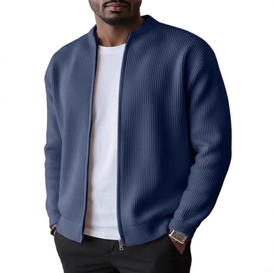 

2026 Autumn Winter Men's Stand Jackets Solid Casual Sports Outwear Man Streetwear Coats Zipper Cardigan Jacket Plus Size S-4XL