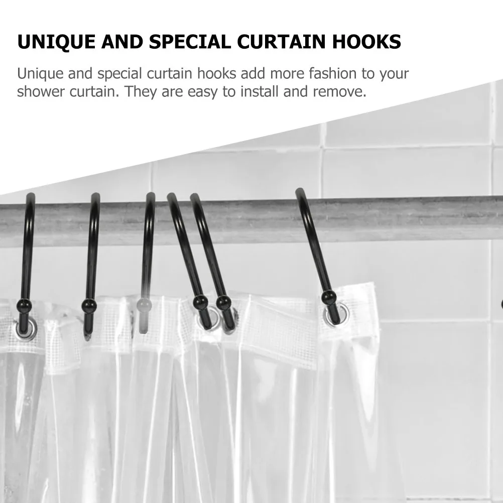 

24Pcs Zinc Alloy Shower Curtain Hooks S Shaped Decorative Metal Hooks for Bathroom Bedroom Drapes Hanging Shower Curtain Hook