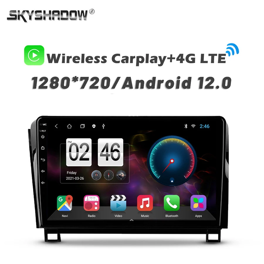 720P 4G 360 Camera 8G+256G Carplay Android 14.0 Car DVD Player GPS WIFI Bluetooth Radio For Toyota Tundra Sequoia XK60 2008-2017