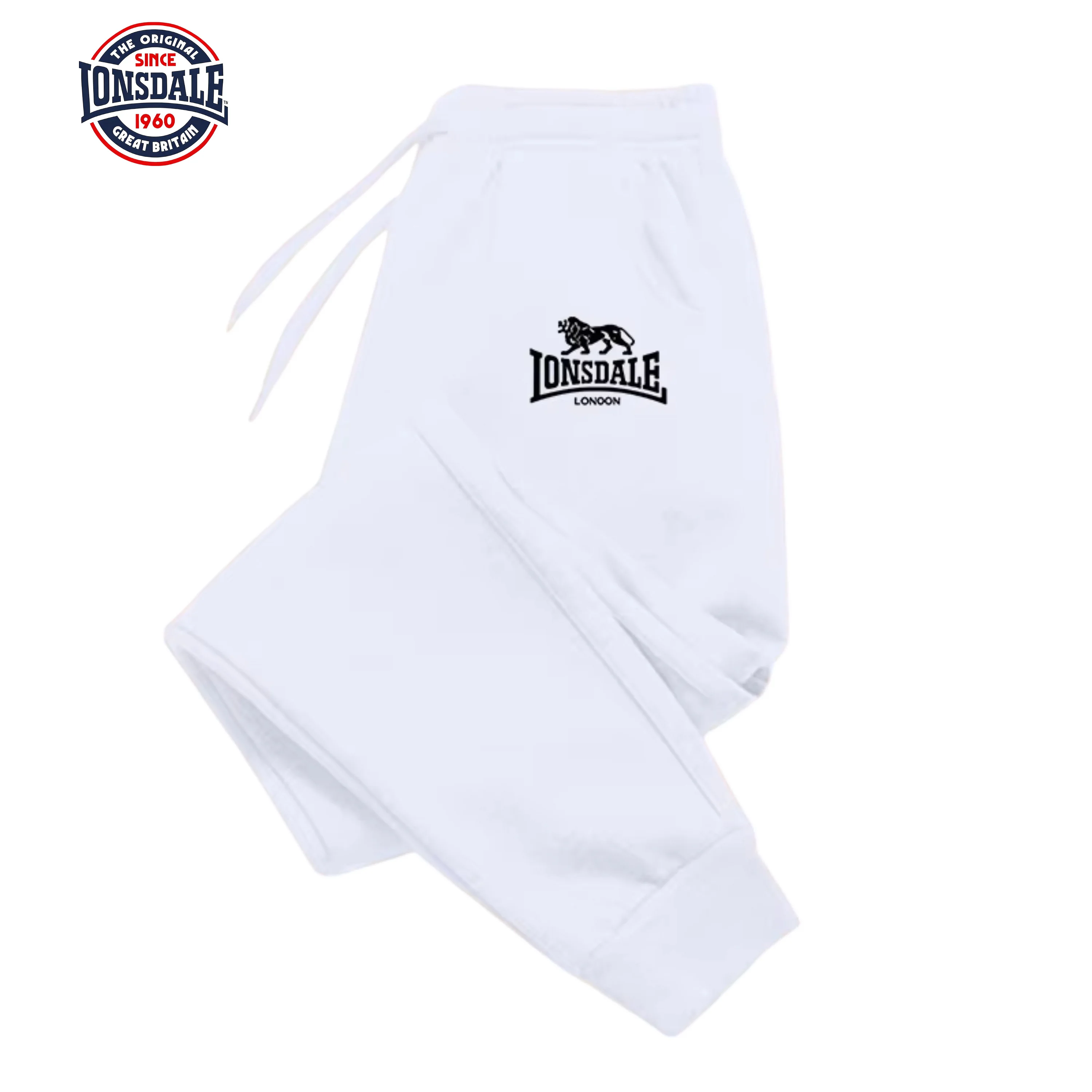 Unisex Comfortable Sports Casual Running Pants Elastic Waistband Drawstring Simple Printed Design