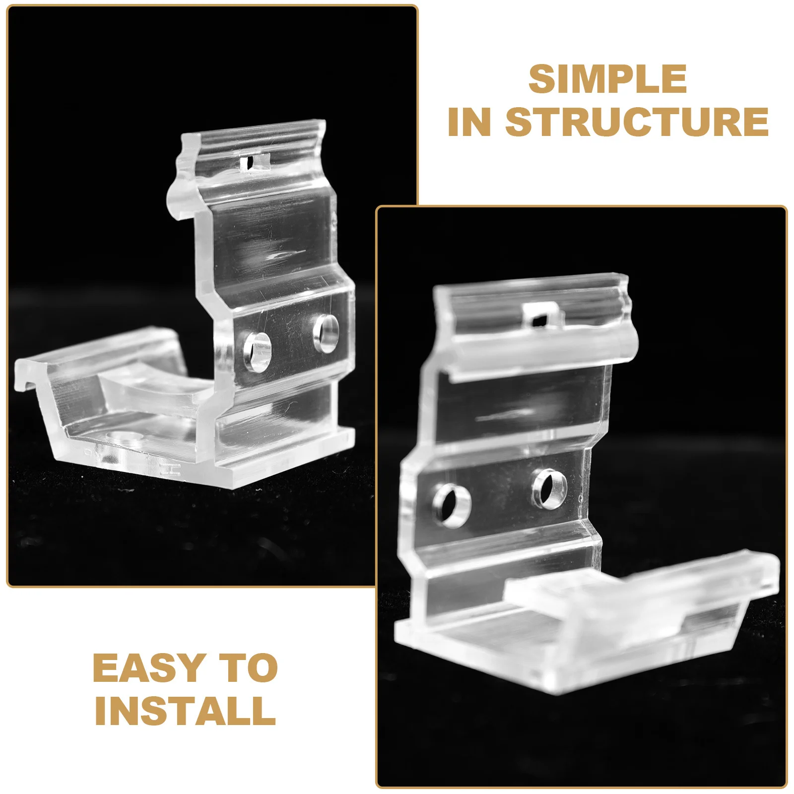 

4Pcs Curtain Brackets Plastic Mounting Wall Brackets for Home Window Door Curtain Support Accessories