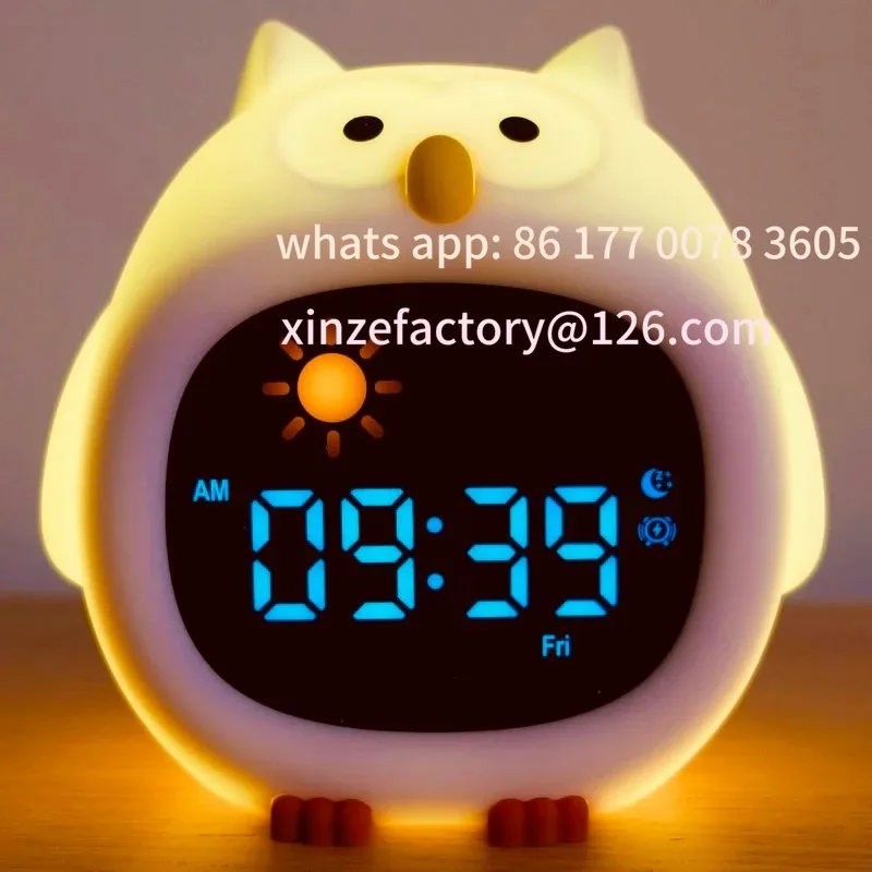 

Customizable Alarm Clock for Kids Puppy-Shape Toddler Sleep Training Clock Cute Touch Night Light for Children Bedroom