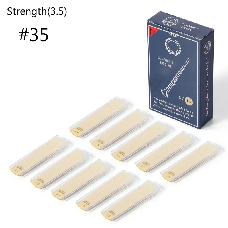 10pcs Traditional Reeds Clarinet 1.0 1.5 2.0 2.5 3.5 Strength Clarinet Reeds Wind Instrument Accessories