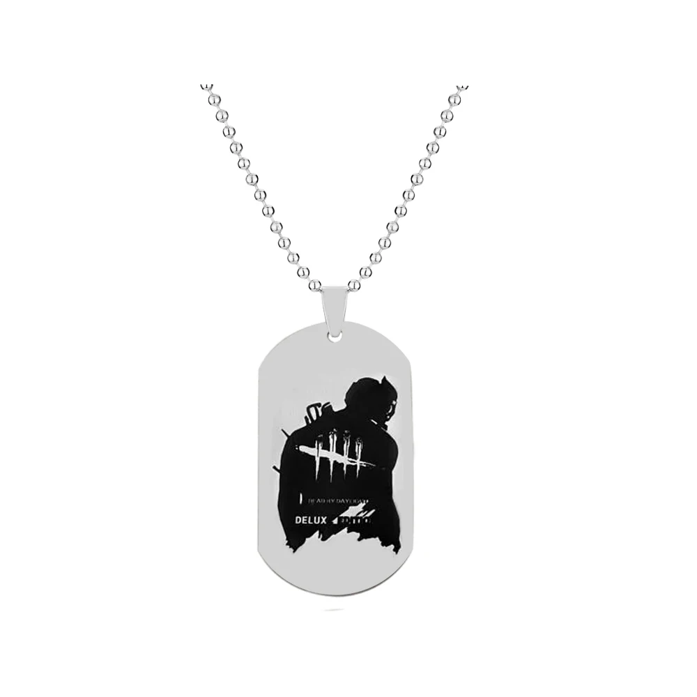 Deads by Daylights Classic Symbol Stainless Steel Titanium Army Badge Pendant Chains Necklace for Boys Friends Gift Goth Choker