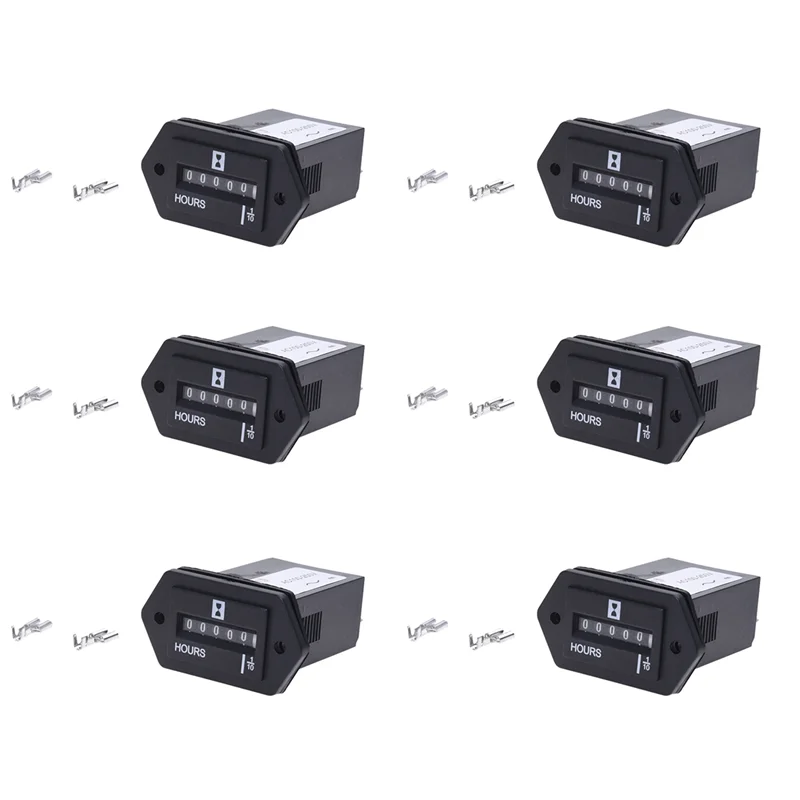

Dropship-6X AC100-250V Electromechanical Hour Meter Counter