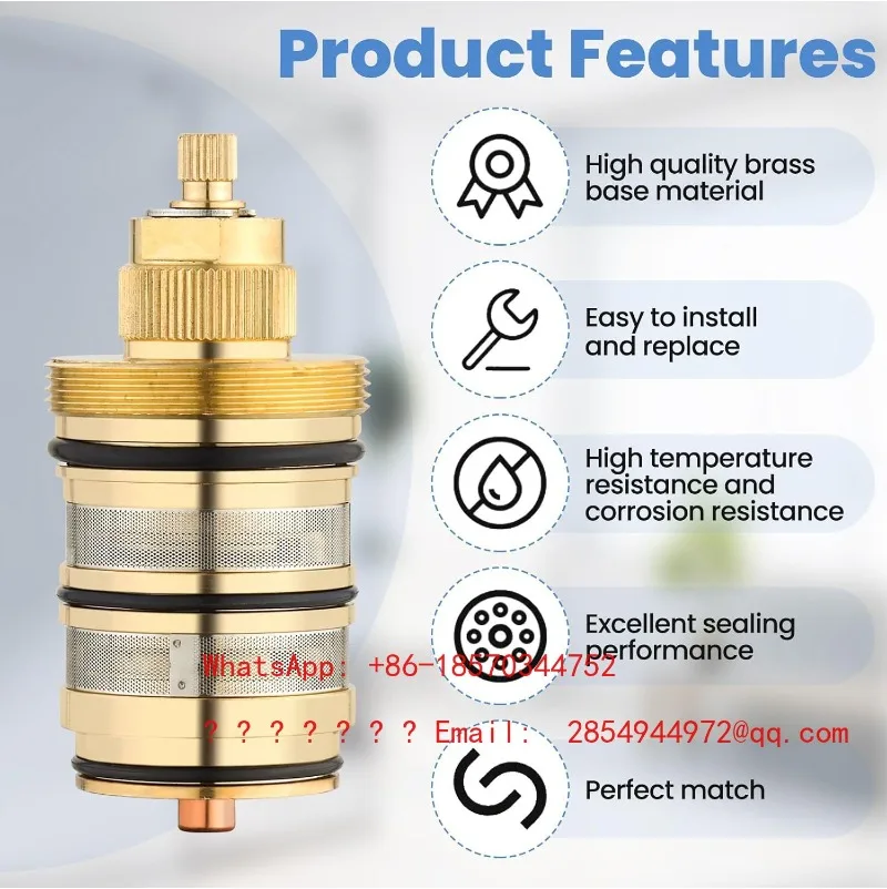 C7912 Thermostatic Faucet Valve Core Brass Replacement Filter Element Precise Temperature Control