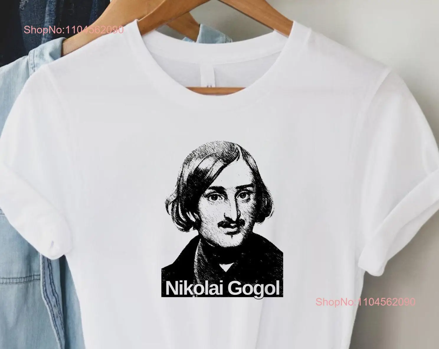 Nikolai Gogol Literary T Shirt Tribute to a Classic Author long or short sleeves