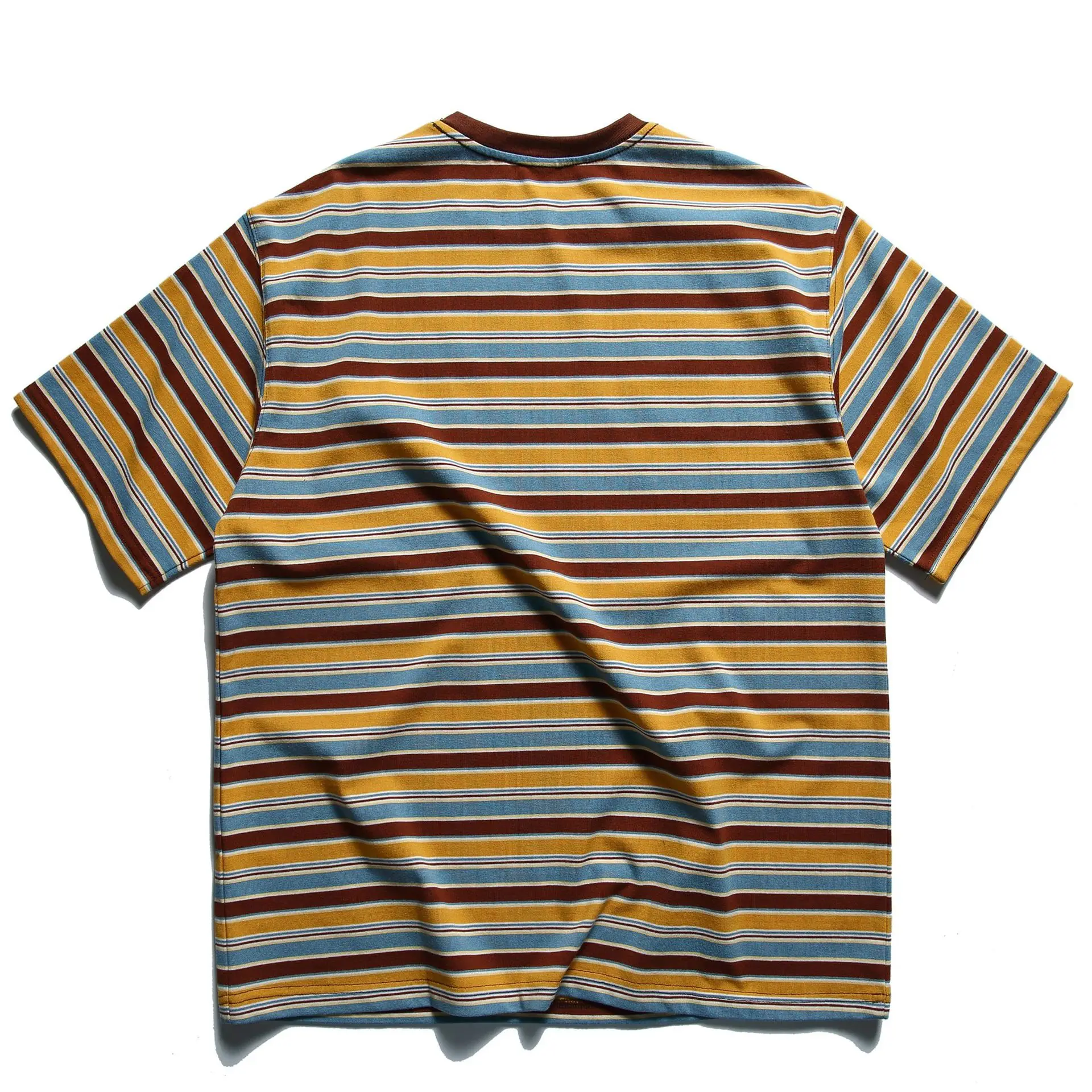 Summer Japanese retro Amikaji striped short sleeved T-shirt