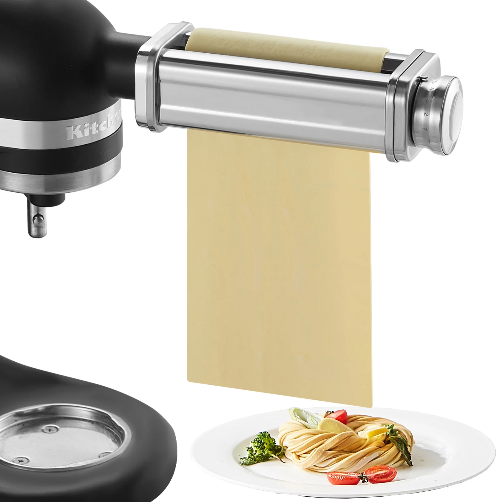 SucceBuy Accesorio para Pasta para Batidora de Pedestal KitchenAid, Rodillo de Acero Inoxidable para Láminas de Pasta, Máquina para Hacer Pasta KitchenAid