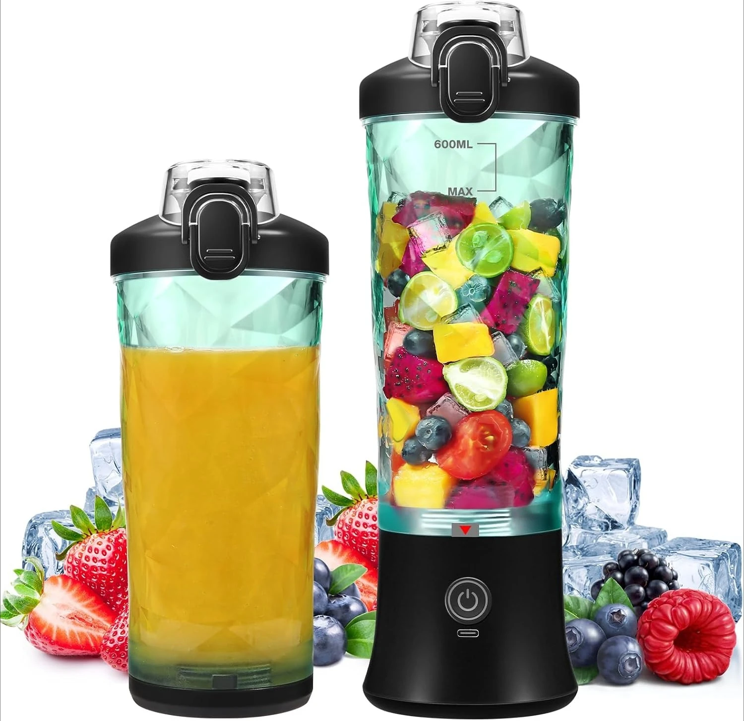 

Portable Personal Size Blender for Shakes and Smoothies With 6 Blades - 20 Oz Mini Blender for Kitchen Home Travel