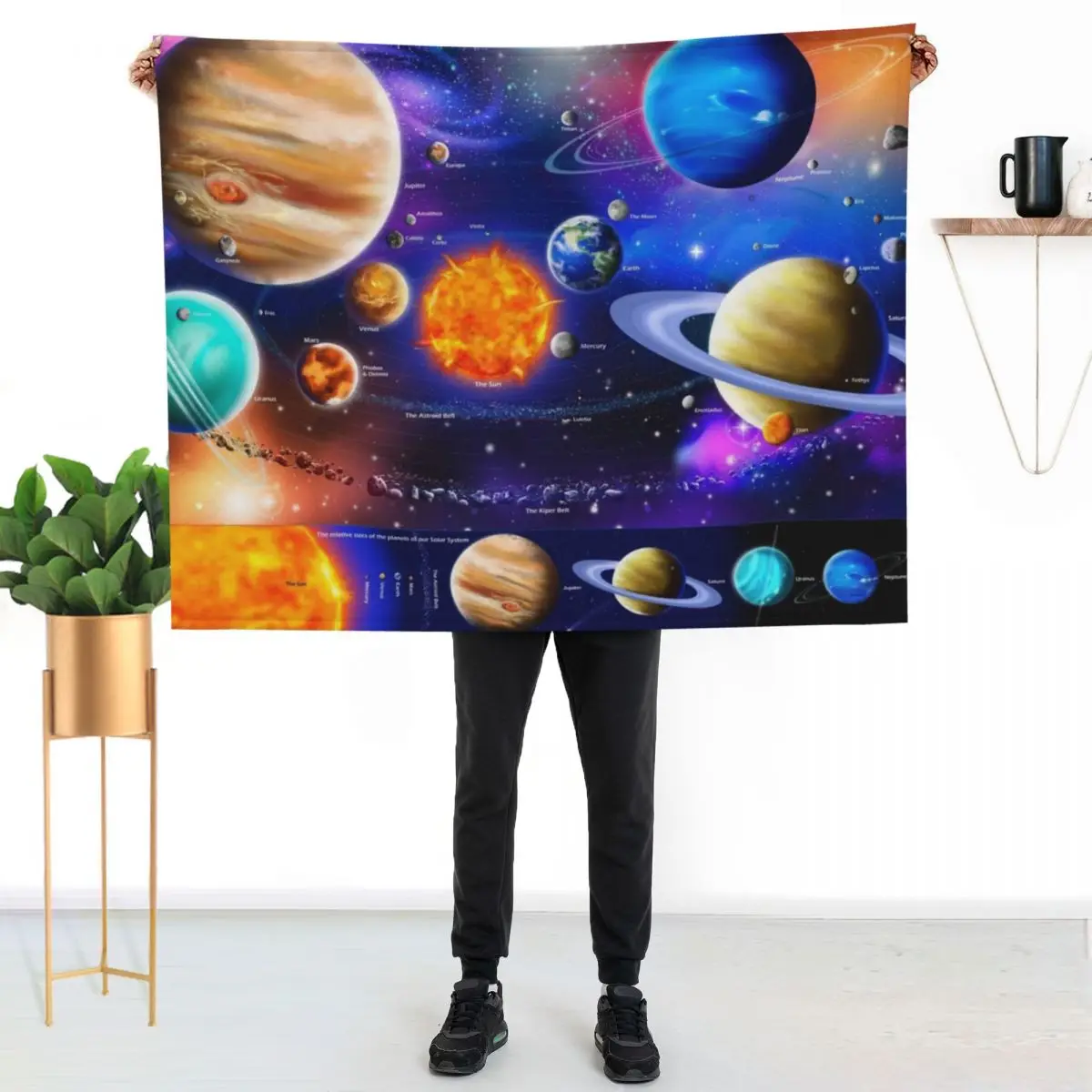 The Amazing Solar System Throw Blanket Hairys Soft Plaid Sleeping Bag Cute Sofa Custom Blankets