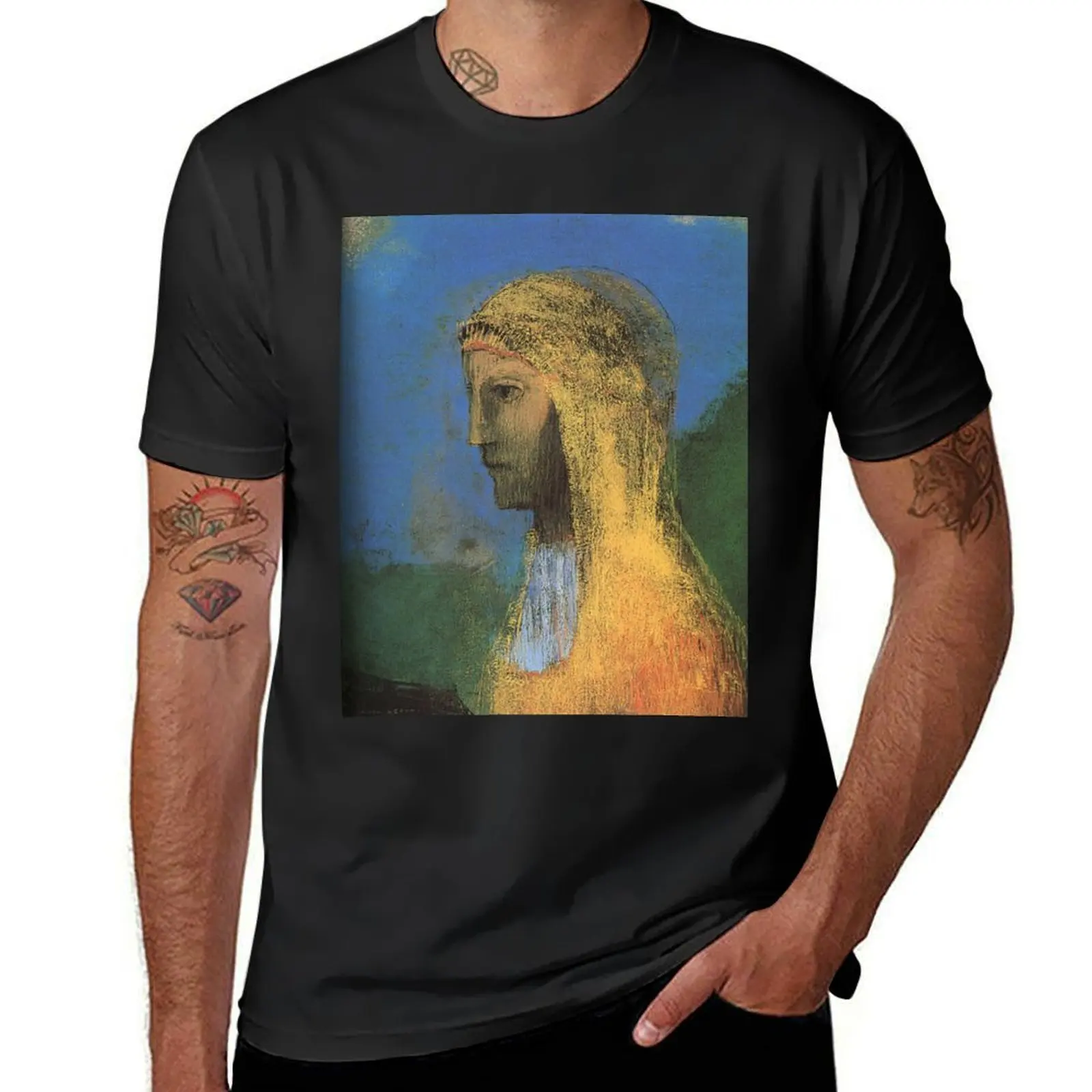 

Vintage Odilon Redon The Druidess 1893 T-Shirt anime stuff anime cute clothes oversized graphic tee oversized t shirt men