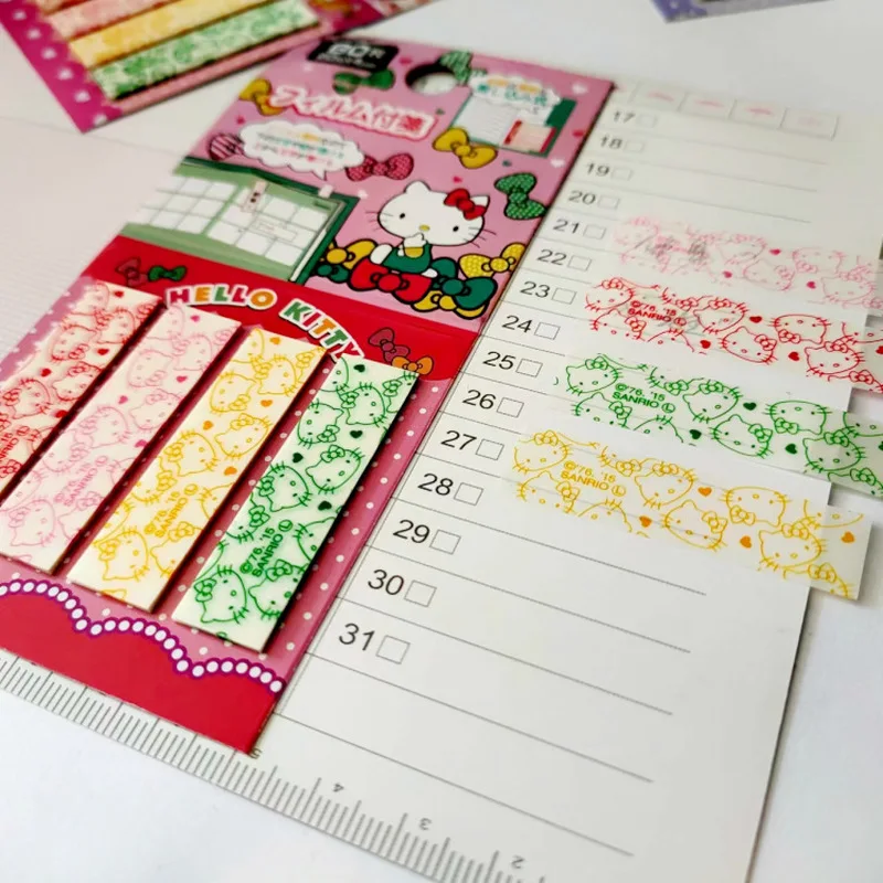 

80 Pieces Sanrio Sleeve Index Sticker Cute Hello Kitty Melody Trumpet Rectangular Sticky Note Tag Sticker Stationery Present