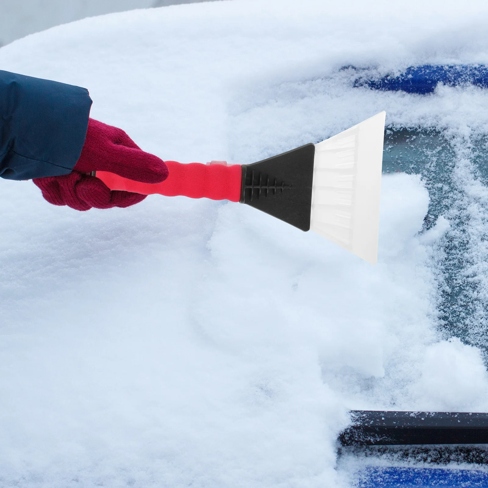 

2Pcs Dual Use Ice Scraper Mitt Snow Scraper for Car Heavy Duty Plastic Blade Rubberized Grip Efficient Snow Removal for Wet Or