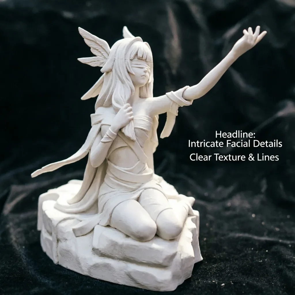 Anime Girl Statue 3D Printed, Plastic Figure Model Figurine Desktop, Ornament Collectible Doll Gift for, Adults Bedroom Shelf De