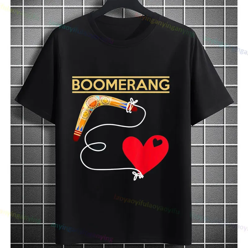 Boomerang Thrown Axis Airfoil Thrower Curved Stick Sport T-Shirt Crewneck Short-sleev Pure Cotton Tee Perfect for Sports- Fans