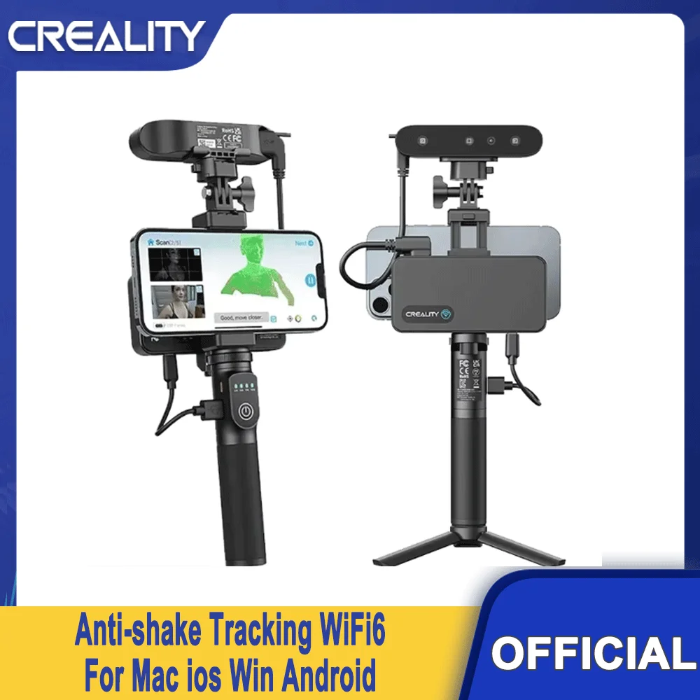 

Creality CR-Scan Ferret Pro WiFi 3D Scanner Portable Handheld Anti-shake Tracking 0.1mmAccuracy Wireless Scanning for iOS Androi