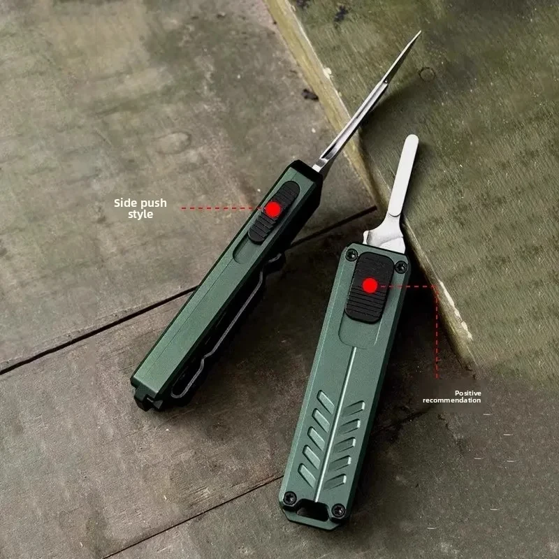 Cuchillo plegable Microtech – Mini cortador portátil de aluminio EDC OTF (hoja no incluida)