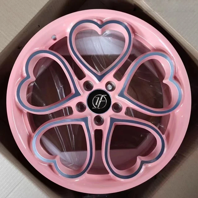 Factory Custom forged aluminum wheels forged wheels 18 inch Pink Forged Heart Shaped Purple Car Wheels Rims rims with hearts