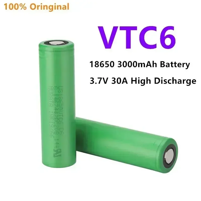 충전식 리튬 이온 배터리 18650, 소니 US18650VTC6 30A 장난감 손전등 도구, VTC6 3.7V 3000mAh