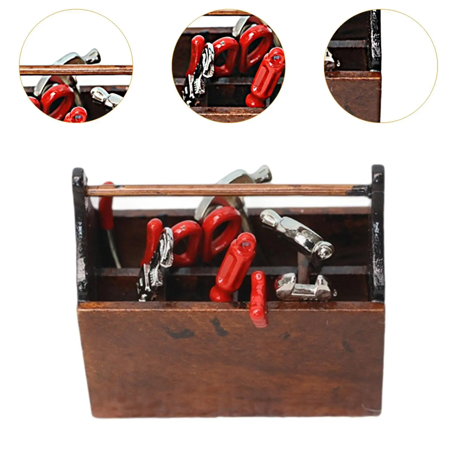 1/12 Puppenhaus Reparatur Werkzeuge Box Puppenhaus Zubehör Simulierte Pretend Spielzeug