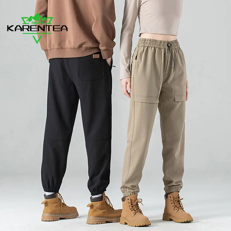 Men Waterproof Hiking Pants Outdoor Sports Cargo Pants Workwear Camping Trousers Windproof Women Pants Spring Khaki Army Green