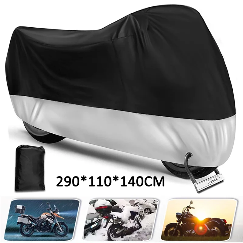 

Motorcycle Cover 190T Waterproof Outdoor Indoor Motorbike Cover for Scooter Bicycle UV Protective Cover Dustproof 3XL Universal