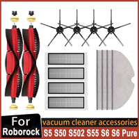 Brush Mops Hepa Filters for Roborock S5 S50 S502 S55 S6 S6 Pure E4 S5 Max for Robot 1S SDJQR01RR Vacuum Cleaner Accessories