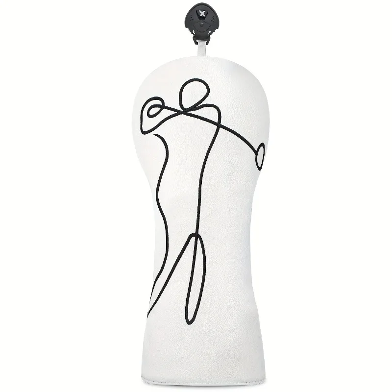 غطاء نادي الجولف، غطاء رأس نادي الجولف العصري، تصميم خط أبيض بسيط، مقاوم للغبار ومتين، يحمي رأس الكرة