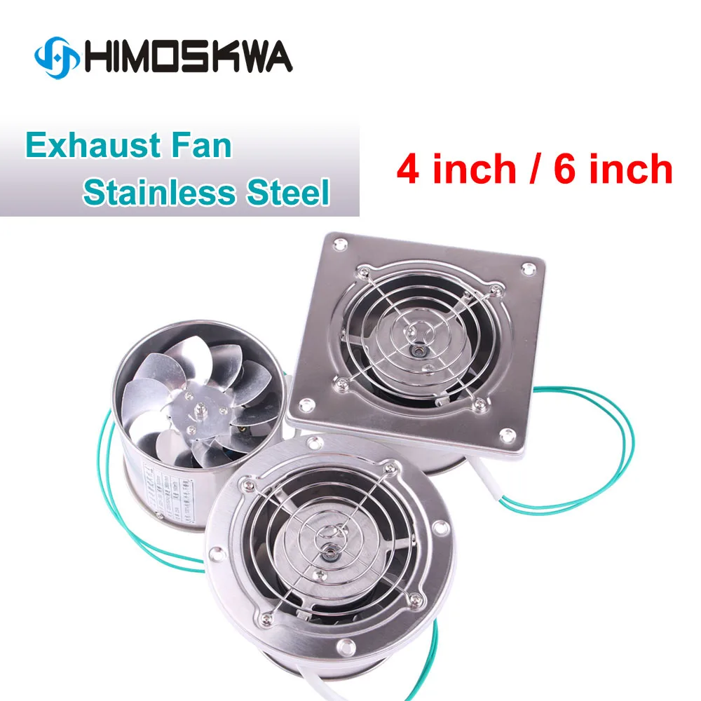 4 zoll 6 Zoll Edelstahl Auspuff Fan Wc Küche Bad Hängen Wand Fenster Kanal Fan Luft Ventilator Extractor Gebläse