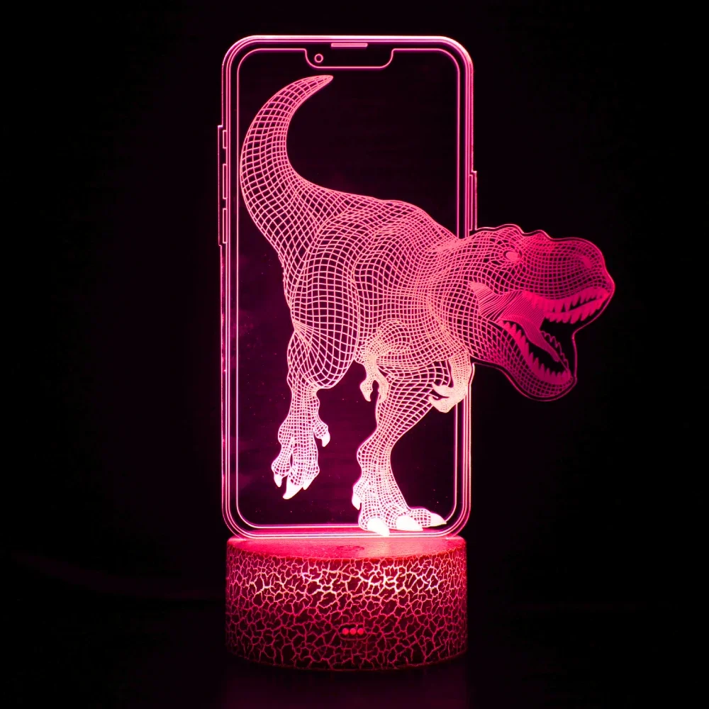 Nighdn 3D Dinosaur Lamp LED Night Light for Kids Room Desk Decor Color Changing USB Acrylic Dino Table Lamp Birthday Party Gift
