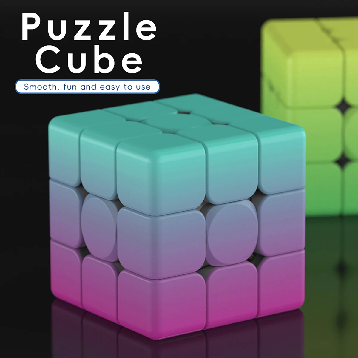 

3x3x3 Magic Cube Puzzle UV Printed Green purple gradient Stress-Relieving Professional Smooth Speed Game Toy for Children Gift