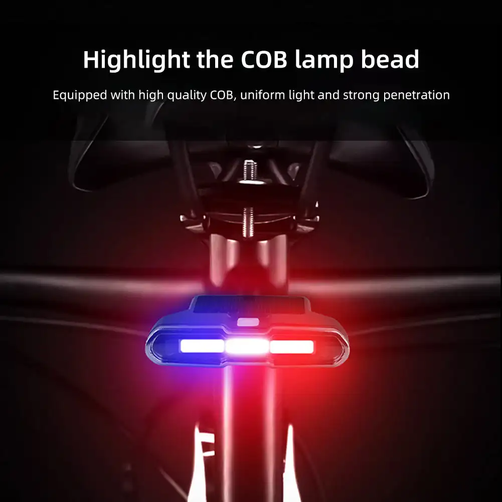 Solar Fietsachterlicht Waterdichte Fietsachterlamp LED Fietsachterlicht MTB Fietsachterlicht Waterdichte zaklamp voor fiets