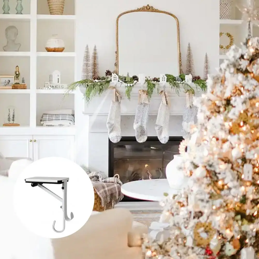 Two-in-one Christmas Hook Adjustable Fireplace Stocking Hanger No-drill Garland Holder 2-in-1 Mantle Hook for Christmas