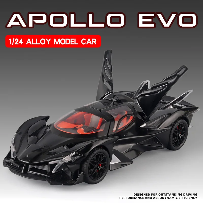 

1:24 Apollo Project EVO Bugatti Bolide Track Sports Alloy Model Car Collection Diecast Vehicle Sound Light Toy Car Kids Toy Gift